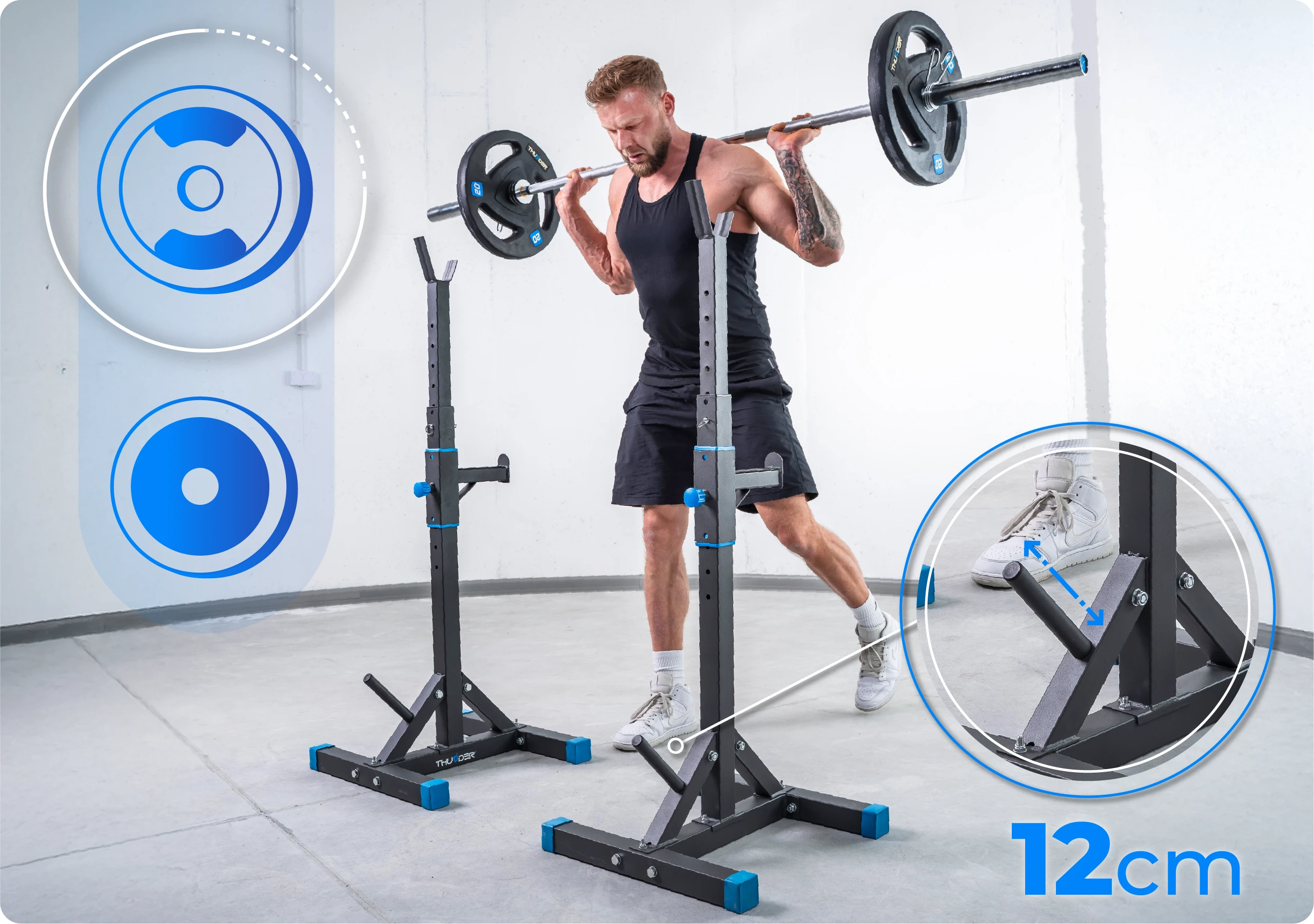 Altura ajustável dos suportes PRESA