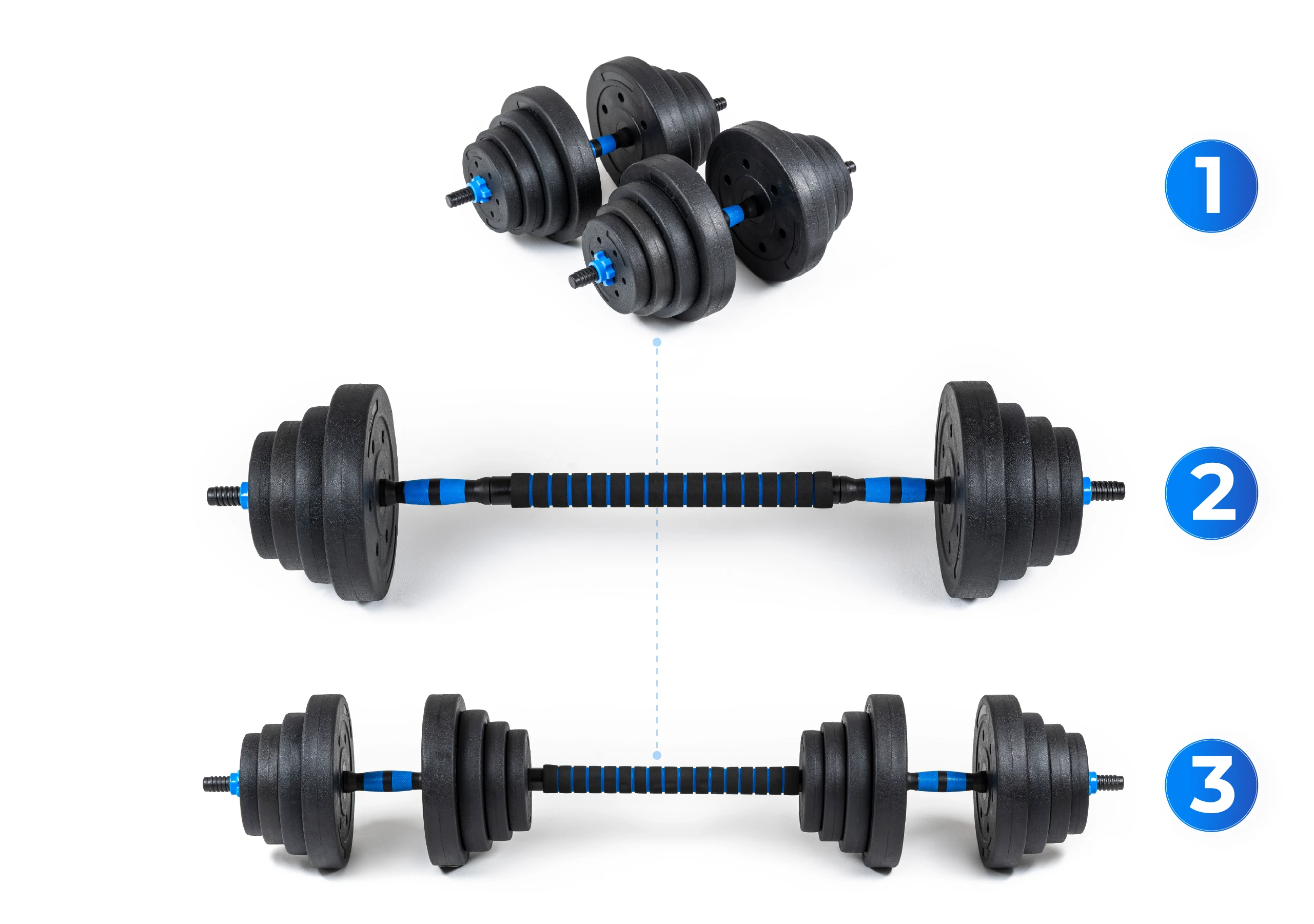 Montagem intuitiva dos halteres