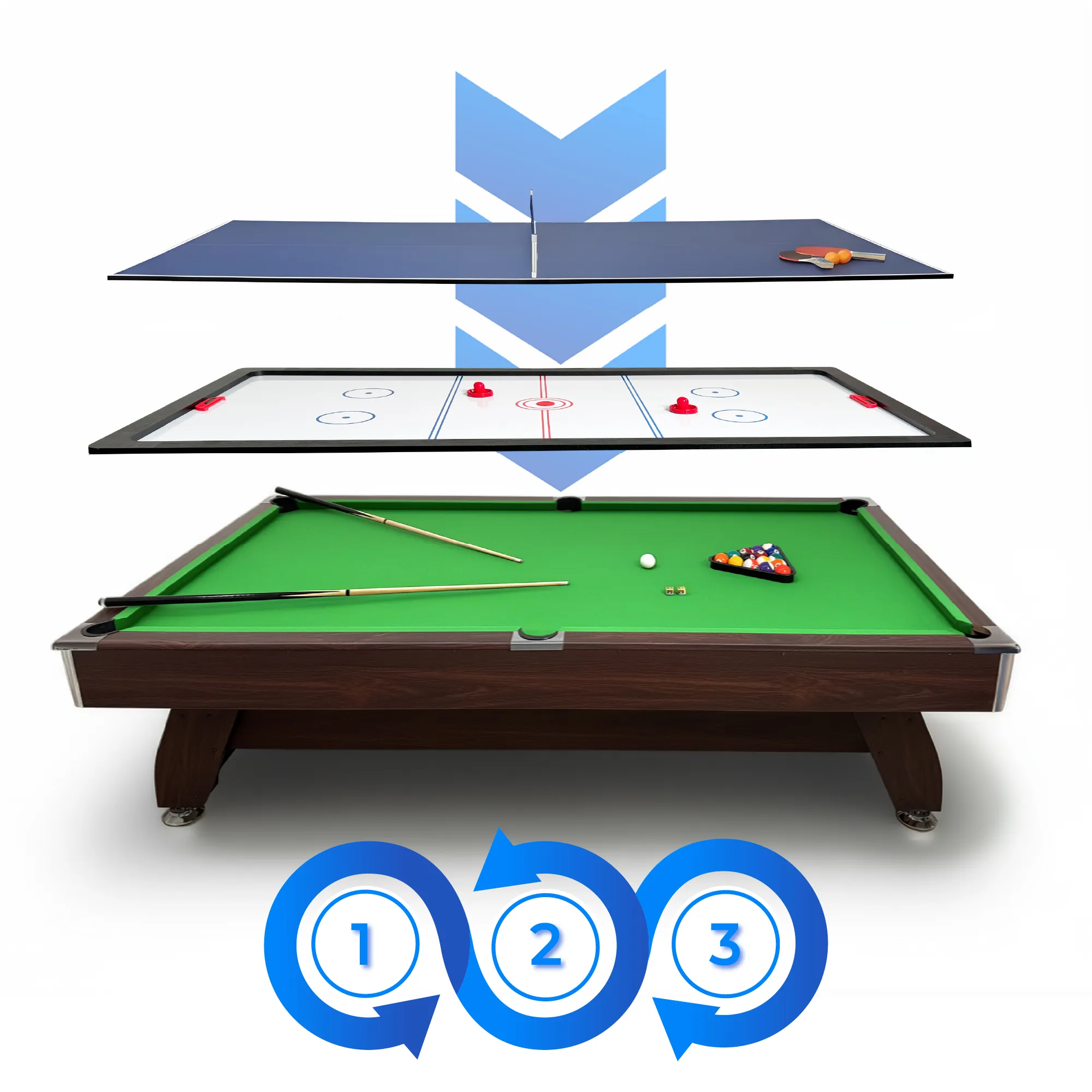 Conjunto da mesa de bilhar BOLD-BLACK-8FT