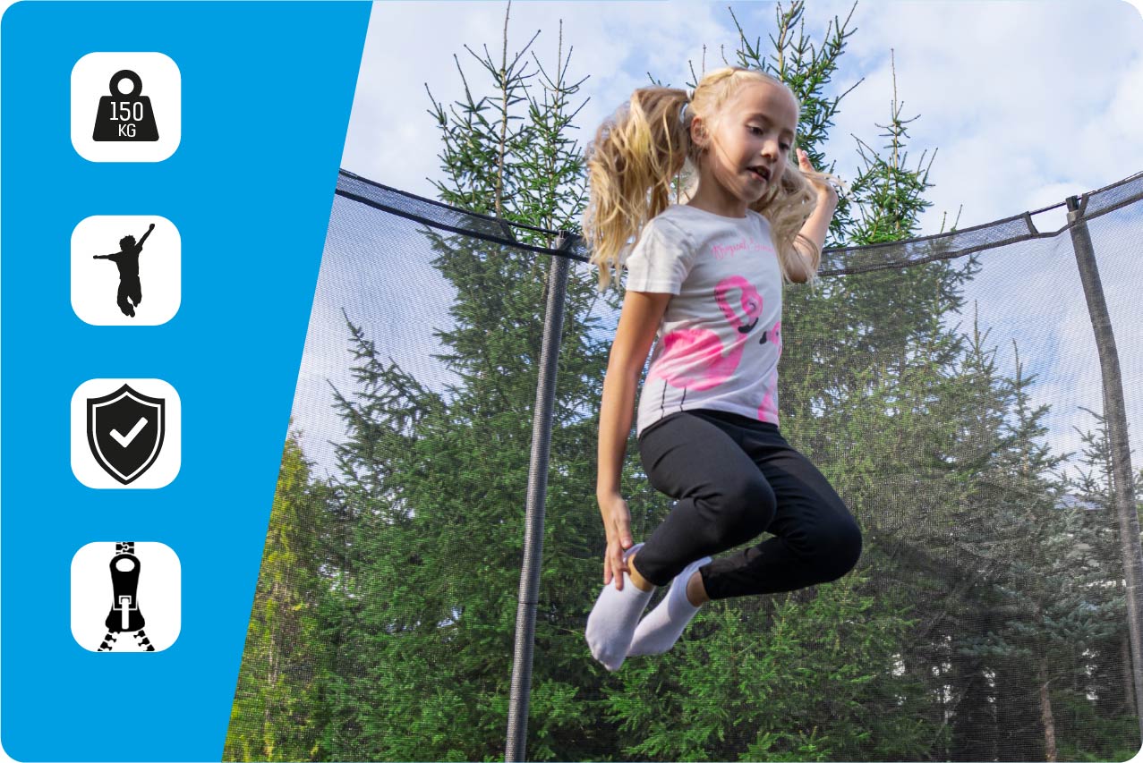 Cama elástica THUNDER no jardim