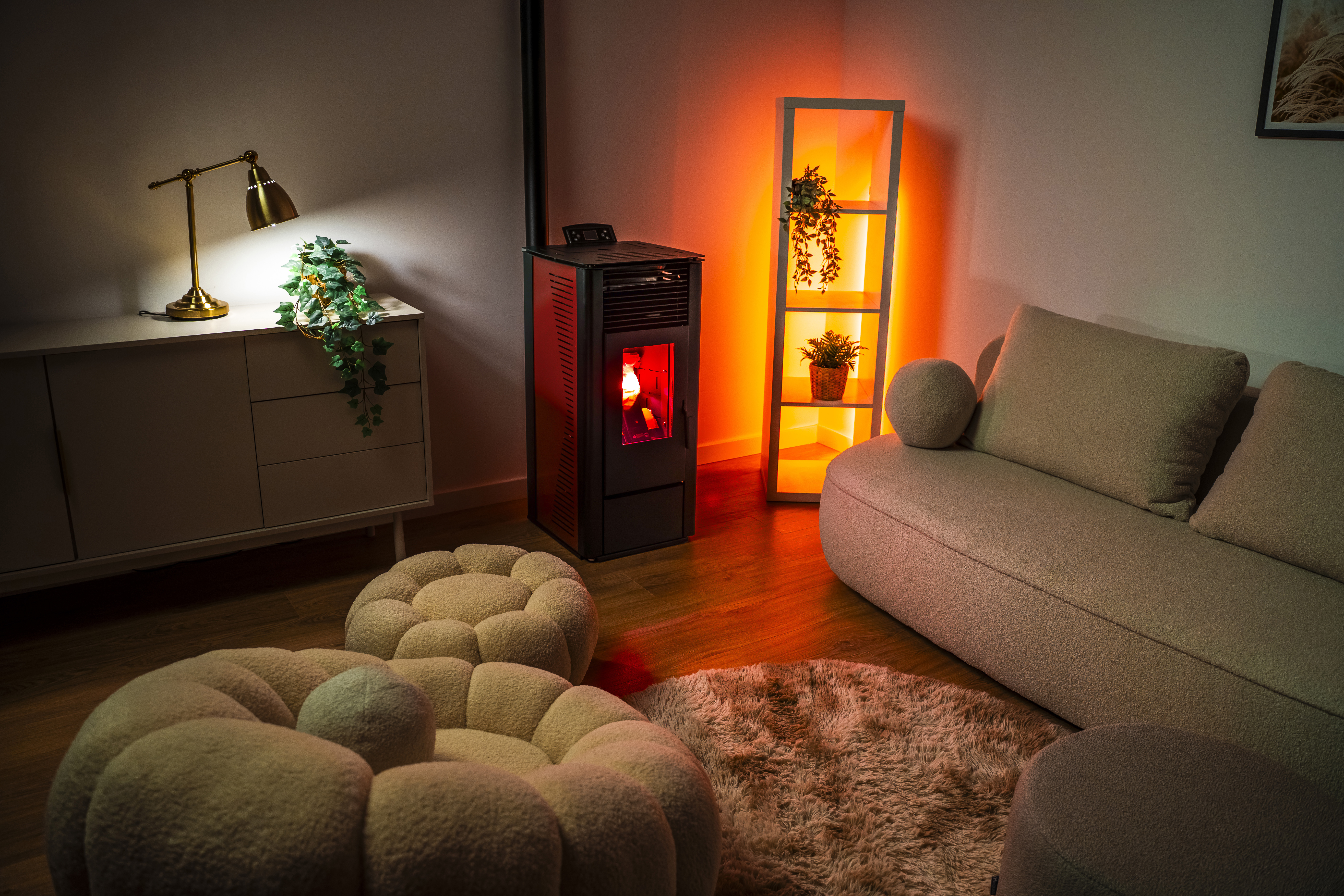 Detalhe de uma caldeira de aquecimento moderna