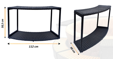 Armário sem portas THUNDER para JACUZZI circular - cor preta