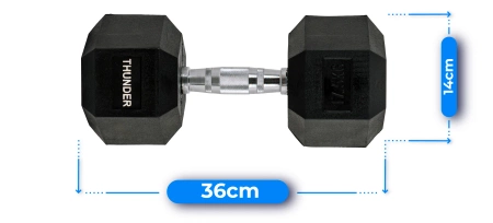 Haltere hexagonal 17,5 kg THUNDER
