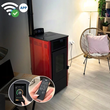 Fogão a pellets SOPHIA RED 8,1 kW 