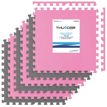Puzzle de exercícios cor-de-rosa-cinzento 60x60cm THUNDER