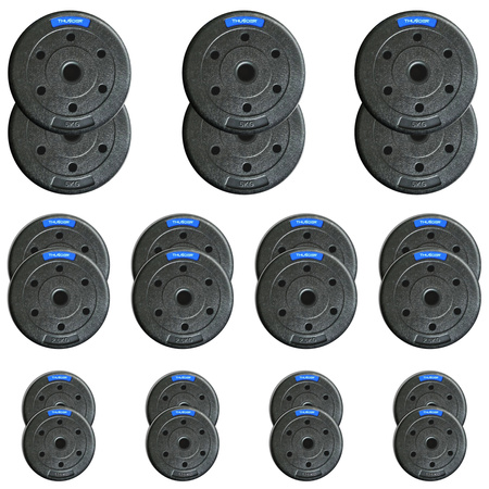 Pesos betuminosos fixados por THUNDER 6x5 kg + 8x2,5 kg + 8x1,25 kg