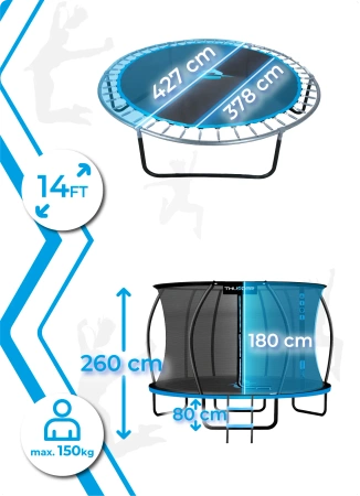 Trampolim THUNDER INSIDE ULTRA 14FT (427 cm) AZUL