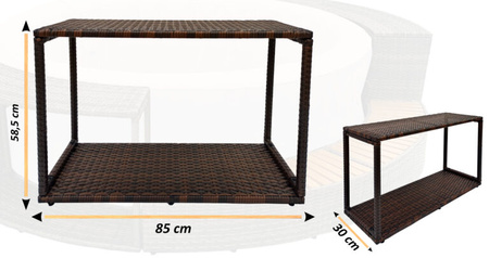 Armário sem portas THUNDER para JACUZZI quadrado - cor castanha