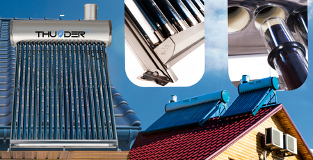 Coletor solar sem pressão THUNDER com depósito de 200 L