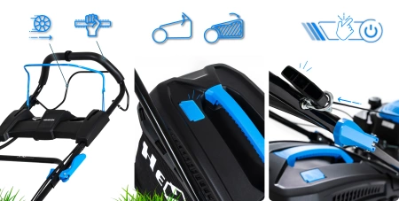 Cortador de relva a gasolina Hexwelt HW-KS-224 53cm 4,4kW com acionamento