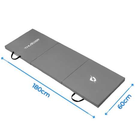 Tapete de ginástica cinzento 180x60x4 THUNDER