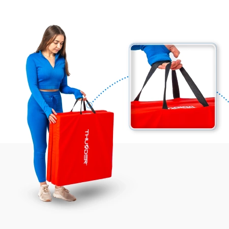 Tapete de ginástica vermelho 180x60x5 THUNDER