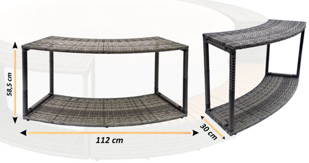 Armário sem portas THUNDER para JACUZZI redondo - cor cinzenta