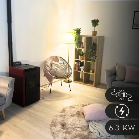 Fogão a pellets LEYLA RED 6,3 kW