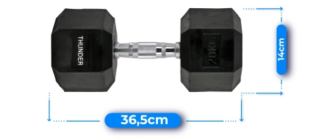 Haltere hexagonal de 20 kg THUNDER