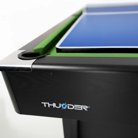 Mesa de bilhar THUNDER com revestimento de pratos/ping pong 9FT - BOLD-BLACK
