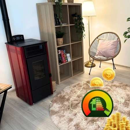 Fogão a pellets SOPHIA RED 8,1 kW 