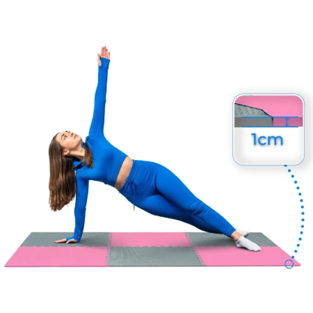 Puzzle de exercícios cor-de-rosa-cinzento 60x60cm THUNDER