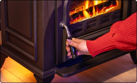 Fogão a lenha HELIOS 10 kW em ferro fundido