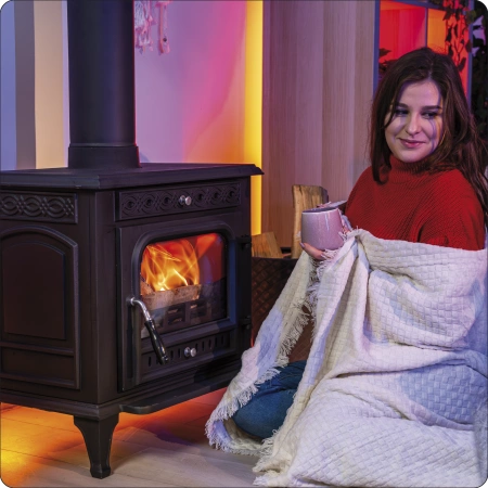 Fogão a lenha HELIOS 10 kW em ferro fundido