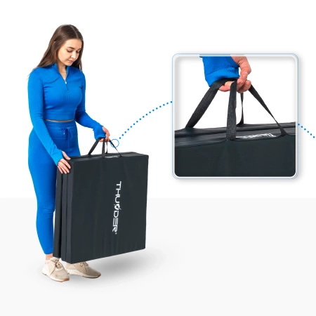 Tapete de ginástica preto 180x60x5 THUNDER