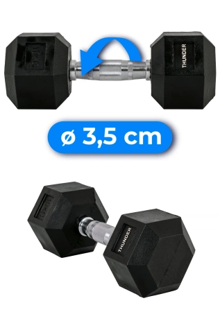 Haltere hexagonal de 10 kg THUNDER