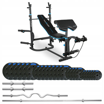Conjunto de musculação 117,5 kg com banco VIGOR-B da THUNDER com pescoço forte