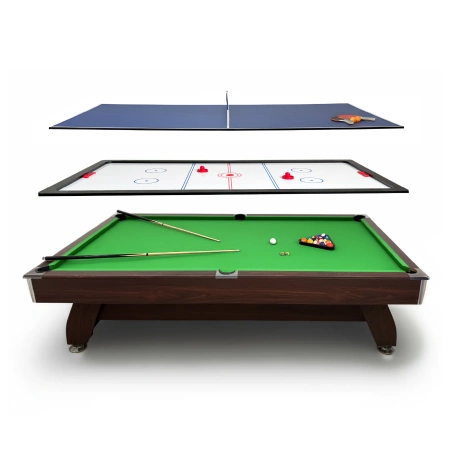 Mesa de bilhar THUNDER com revestimento de bolas de bilhar/ping pong 7FT - BOLD-BROWN