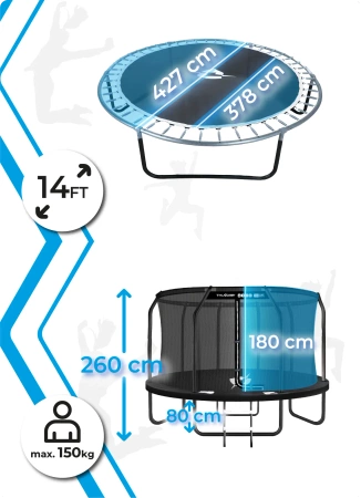 Trampolim THUNDER INSIDE ELITE 14FT (427cm) PRETO