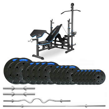 Conjunto de musculação de 57,5 kg com banco VIGOR-C da THUNDER com pescoço forte