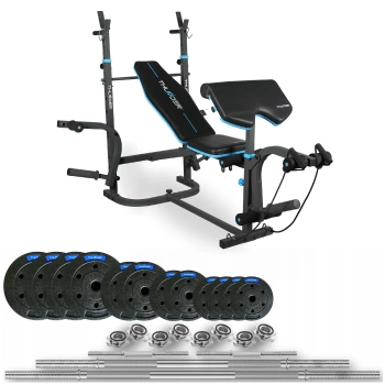 Conjunto de musculação 105 kg com banco VIGOR-B da THUNDER
