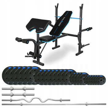 Conjunto de musculação de 117,5 kg com banco VIGOR-A da THUNDER com pescoço forte