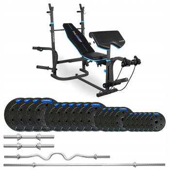 Conjunto de musculação 87,5 kg com banco VIGOR-B da THUNDER com pescoço forte
