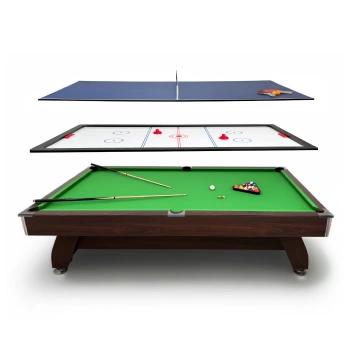 Mesa de bilhar THUNDER com revestimento de bolas de bilhar/ping pong 7FT - BOLD-BROWN