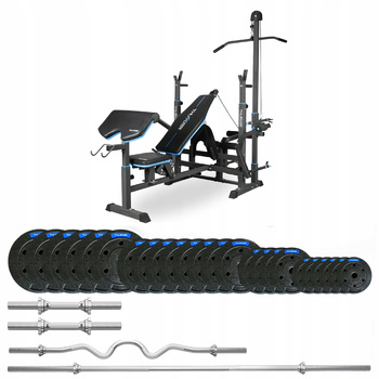 Conjunto de musculação 117,5 kg com banco VIGOR-C da THUNDER com pescoço forte